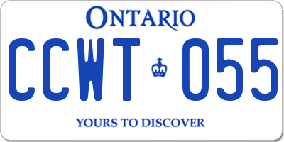 ON license plate CCWT055