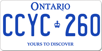 ON license plate CCYC260