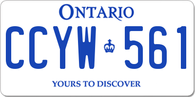 ON license plate CCYW561