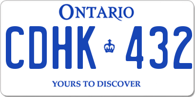 ON license plate CDHK432