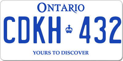 ON license plate CDKH432