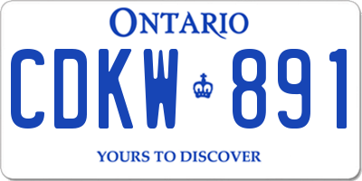 ON license plate CDKW891