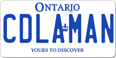 ON license plate CDLAMAN