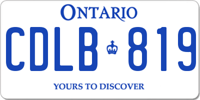 ON license plate CDLB819