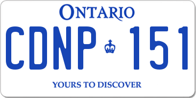ON license plate CDNP151