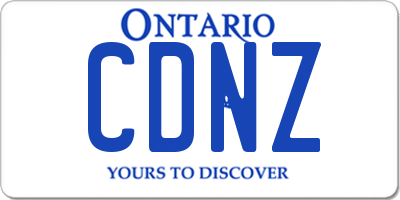 ON license plate CDNZ
