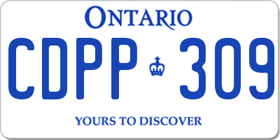ON license plate CDPP309