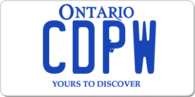 ON license plate CDPW