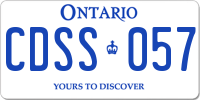 ON license plate CDSS057