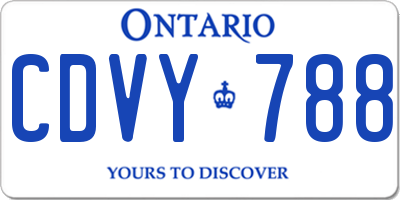 ON license plate CDVY788