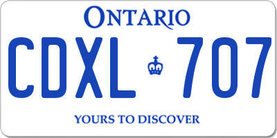ON license plate CDXL707