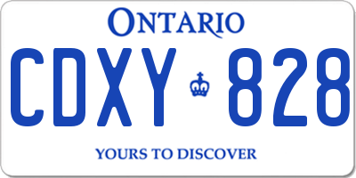ON license plate CDXY828