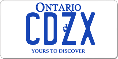 ON license plate CDZX