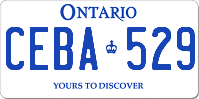 ON license plate CEBA529