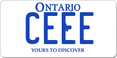 ON license plate CEEE