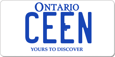 ON license plate CEEN
