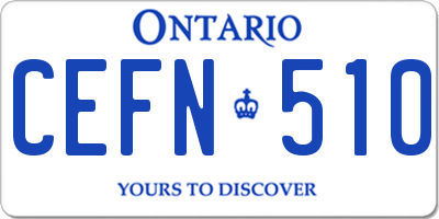ON license plate CEFN510