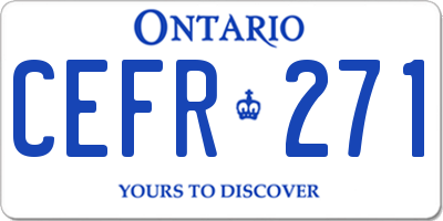 ON license plate CEFR271