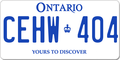 ON license plate CEHW404