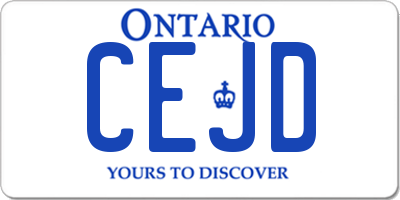 ON license plate CEJD