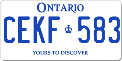 ON license plate CEKF583