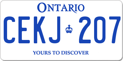 ON license plate CEKJ207