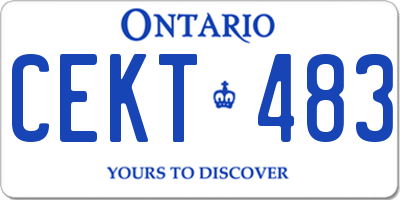 ON license plate CEKT483