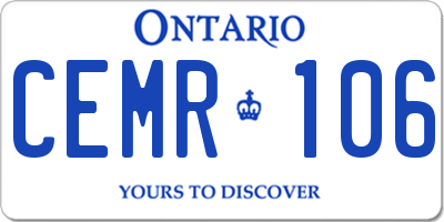 ON license plate CEMR106