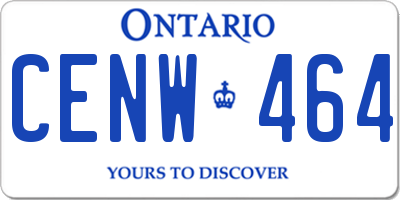 ON license plate CENW464