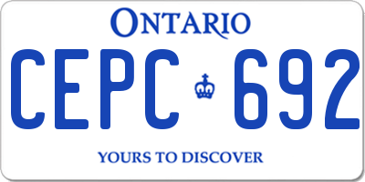 ON license plate CEPC692