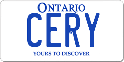 ON license plate CERY