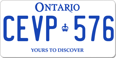 ON license plate CEVP576