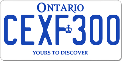 ON license plate CEXF30O
