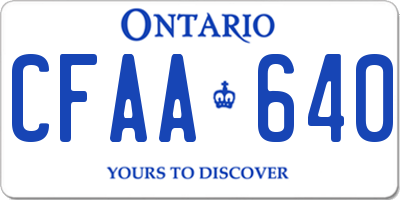 ON license plate CFAA640