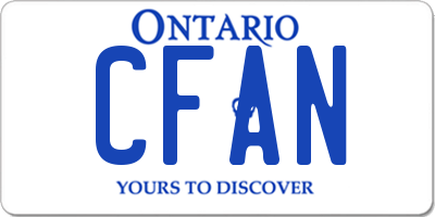 ON license plate CFAN