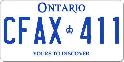 ON license plate CFAX411
