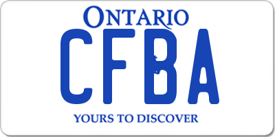 ON license plate CFBA