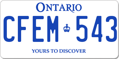 ON license plate CFEM543