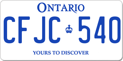 ON license plate CFJC540