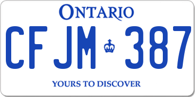 ON license plate CFJM387