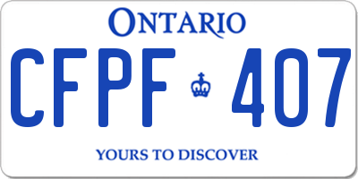 ON license plate CFPF407