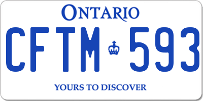 ON license plate CFTM593