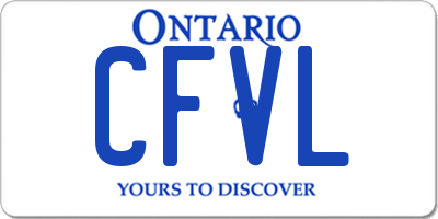ON license plate CFVL