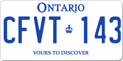 ON license plate CFVT143