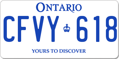 ON license plate CFVY618
