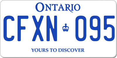 ON license plate CFXN095
