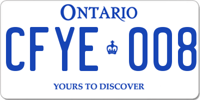ON license plate CFYE008