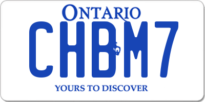 ON license plate CHBM7
