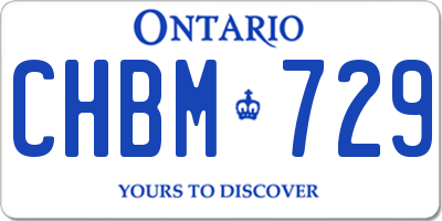 ON license plate CHBM729