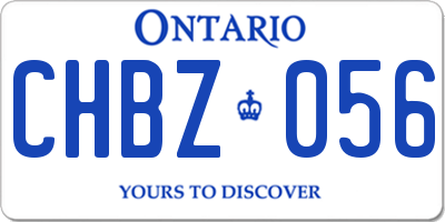 ON license plate CHBZ056